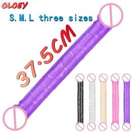Dildos/Dongs Sex Double Ended Dildo Flexible Soft Jelly Vagina Anal Women Gay Lesbian Double Ended Dong Penis Artificial 18 Adult Products 231128