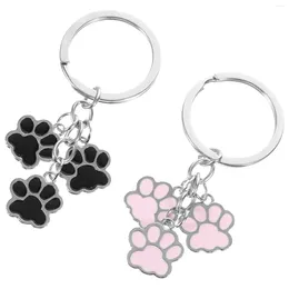 Keychains 2pcs Dog Claw Backpack Hanging Decorations Purse Key Ring Bags Metal Keychain