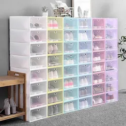 es Bins Stackable Rack Drawer Transparent Plastic Shoe Folding Combination Clamshell Box New Home Storage W0428