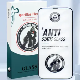 واقي الشاشة لـ iPhone 15 Pro Max 14 Plus 13 Mini 12 11 XS XR x 8 7 SE ESD Glass Glass Anti Static 9H Cover Cover Coverage Coverage Spread Shield Spolrosion