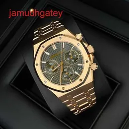 Ap Swiss Luxury Watch Royal Oak Дизайнерские часы 26240OR Розовое золото Все золото Зеленая пластина Мужские 50-летие для отдыха Бизнес Спорт Назад Прозрачные механические 5CSA