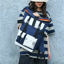 Backpack 2023 Outdoor Travel Highcapactiy Contrast Color School Bags Men Women Japanese Fashion Waterproof Canvas Mochila 231124