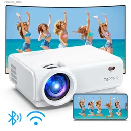 Projetores TOPTRO Projetor WiFi Projetor 9500Lumens Suporte 1080P Outdoor Movie Proyector Portátil LED Projetores Bluetooth Q231128