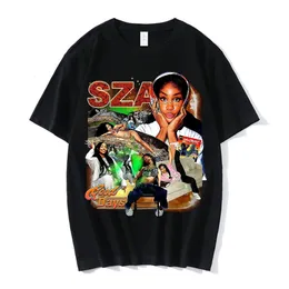 Men S T Shirty Sza Kaus Katun Kemeja Grafis Hip Hop Rapper 90S Pria Wanita Pakaian Musim Panas Streetwear UKuran Besar Pengiriman Gratis 230427