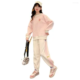 Clothing Sets Children Autumn Clothes Tracksuit Girls Striped Sweater Halen Pants 2Pcs Kids Long Sleeve T-Shirt And Trousers Outfits