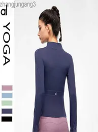 23SSS Designer Veste Yoga Couleur Pure Minceur Yoga Costume Nude Gommage Peau Amical Haute Élastique Coupe-Vent Jacket1732394