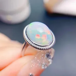 Cluster Rings MeiBaPJ 10 14 Natural Opal Gemstone Fashion Simple For Women Real 925 Sterling Silver Charm Fine Wedding Jewelry