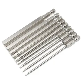 Schroevendraaier 10-teiliges S2-Stahl-Zoll-Magnet-Sechskant-100-mm-Sechskant-Schraubendreher-Bit-Set, manuelles Werkzeug, Schraubendreher-Bit