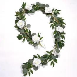 Kwiaty dekoracyjne 2m sztuczna róża roślina Rattan dekoracje ślubne festiwal gipsophila ozdoby imprezowe produkt