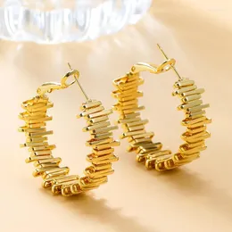 Hoop Earrings Metal Rectangle Bar للنساء المجوهرات الأزياء الهندسية الأنماط العصرية إكسسوارات العطلات الأنيقة هدايا MQ229