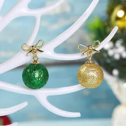 Stud Earrings Merry Christmas Green Red Round Ball For Women Sequins Bulb Snowflake Stars Dangle Earring Year Festival Jewelry