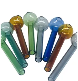 QBsomk 10cm HOOKAHS Colorful Pyrex Glass Oil Burner Pipe tubo di vetro pipe per fumare erba RIG DAB unghie