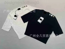 Women's T-Shirt designer luxury Bal SS23 New Short sleeved Hollow Top Minimalist Knitted Bottom I7GU