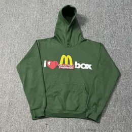 Bluzy męskie damskie bluzę z kapturem moda streetwear cpfmxmcdonald's otaczający Co br ed pianka drukowana moda mody męska męska aksamitna sweter z kapturem