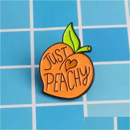 Acessórios dos desenhos animados Apenas Peachy Bonito Pequeno Engraçado Esmalte Broches Pins para Mulheres Natal Demin Camisa Decoração Broche Pin Metal Kawaii Ba Dhc9J