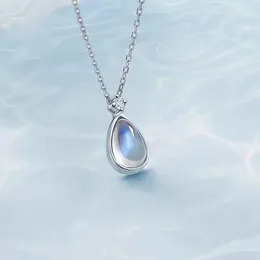 Pendant Necklaces Moonstone Necklace Thin Chain Dainty Teardrop Hypoallergenic Women Neck Jewelry Elegant Gift For Girls Teens