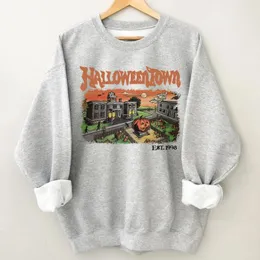 T-shirts Rheaclot Halloween Town 1998 Women's Retro Cotton Kvinnlig roliga söta långa ärmar Sweatshirt