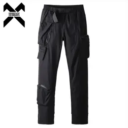 السراويل 11 Bybb's Dark Hip Hop Cargo Pants Men Men Irregular Gockets Streetwear Awoggers High Street Tactical Pants Male Black