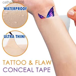 Tattoos Colored Drawing Stickers New 6PCS Tattoo Cover Up Skin Color Scar Concealer Sticker Portable Flaw Birthmark Concealing Waterproof Beauty Cosmetic ToolsL2