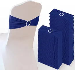 Sandalye 20pcs polyester spandeks kapağı premium streç dekoratif bant düğün partisi için toka kaydırıcısı ile 231128