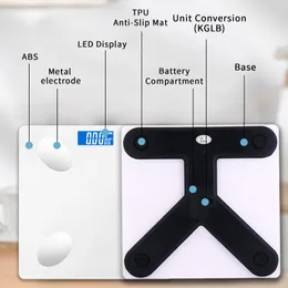 Ölçekler Bluetooth Vücut Yağ Ölçeği BMI Ölçeği Akıllı Elektronik Ölçekler LCD Dijital Banyo Ağırlık Ölçeği Dengesi Vücut Analizörü