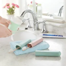 Förvaringsflaskor färgglad godis färg bärbar rese tandborste rör täcker fodral skydda låda hälso tandborstar skydd