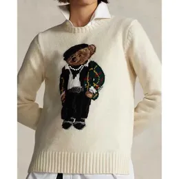 Męskie swetry kreskówki rl niedźwiedź kobiety zimowe ubranie moda moda z dzianiny w kolorze długim rękawem wełna bawełniana miękka mgp 6mq5