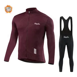 Cycling Jersey Sets Raphaful Winter Set Warm Racing Bike Clothes Long Sleeve Bicycle Thermal Fleece Clothing Ropa Ciclismo 231127