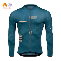 Cykeltröja sätter Winter Set Road Bicycle Warm Long Sleeve Team UV Protection Suit MTB Cold Prevention 231127