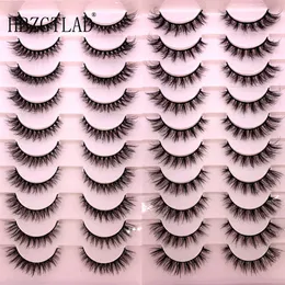 3 PCFalse Eyelashes New 10 Pairs 3D Faux Mink Hair False Eyelashes Natural Messy Eyelash Crisscross Wispy Fluffy Lashes Extension Eye Makeup Tools Z0428