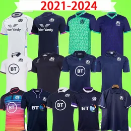 2023 2024 SCOTLAND RUGBY Jerseys League 21 23 23 24 Vintage National Team Rugby Blue Shirt Retro Polo T-Shirt Męs