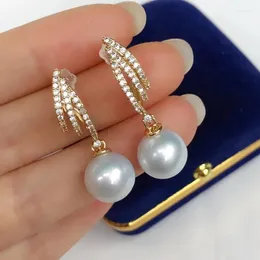 Stud Earrings Natural Freshwater Pearl White Ear Studs Female Accessories Perfect Circle Slightly Flaw Leather Light Good