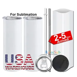 US CA Warehouse 20oz Sublimation Blank Stainless Steel DIY AVERED CUPS VACUUM Isolerade 600 ml biltumbler Kaffemuggar 2-5 Leverans 4.23