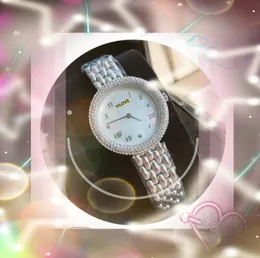 아메리칸 하이 엔드 쿼츠 시계 여성 스테인레스 스틸 방수 시계 전체 다이아몬드 링 비즈니스 레저 울트라 얇은 로즈 골드 컬러 브레이슬릿 시계