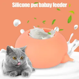 Feeding Bubble Milk Bowl Silicone 3 Nipples Puppy Nursing Station Milk Feeder 200ML Pet Accesions Pet Nursing Bottle