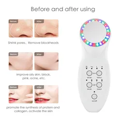 Bärbar ansiktsmassage Beauty Equipment Pon LED Color Light Therapy 3MHz Ultrasonic Face Spa Skin Rejuvenation Skin Whiten9731565