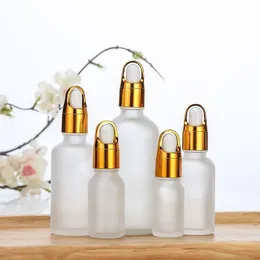 Frost Glass Dropper Butelka Pusta butelki olejku eterycznego 5 ml 10 ml 15 ml 20 ml 30 ml 50 ml 100 ml szklanej butelki ghski