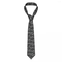 Bow Ties Cool Black Skull Tattoo Tie 3D Printed Cravat Street Necktie Narrow