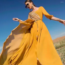 Vêtements ethniques printemps paillettes femmes Robe marocaine musulman Ramadan Eid Mubarak Abaya dubaï turquie Islam Robe Caftan Femme Musulmane 2023