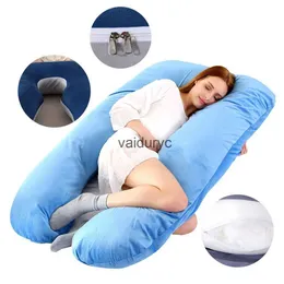 Maternity Pillows Multi Function U Shape 115x60cm Pregnancy Body Pillow Soft Crystal Velvet with Removable Pillowcase At Homevaiduryc
