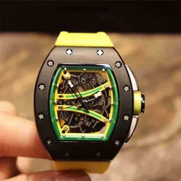 디자이너 RI MLIES 럭셔리 시계 ES 61 01 시계 자동 다기능 레저 머신 밀러 블랙 스틸 테이프 남성 손목 시계 GMT reloj