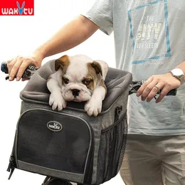 Carrier WAKYTU DOG BICYCLE CARRIERS VENTILATE BACKPACK FOR TRAVELING BIKE RIDING PUPPY CARRIER FOR SMALL DOGS DETACHABLE PETS CARRIERS