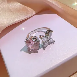 Luxo adorável rosa zircão trevo brincos de designer colares mulheres doce amor brilhando cristal diamante brincos elegantes brincos brinco colar jóias presente