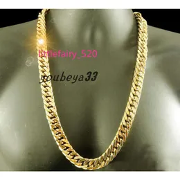 24K Real Yellow Gold Finish Solid Heavy 11mm XL Miami Cuban Curn Link Link Link Chain Best Packaged 무료 배송 무조건 수명