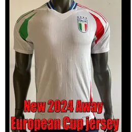 Nuova maglia Italia 2024 Maglia da trasferta bianca Coppa Italia Italia Raspadori Verratti Maglia Barrera Donnarumma Maglia da calcio Totti Politano Miretti versione giocatore