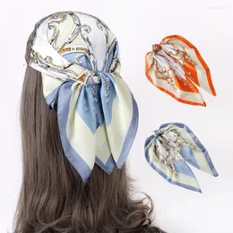 Scarves Man Women Square Scarf Headband Vintage Baroque Style Floral Kerchief 27"