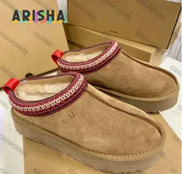 Tasman Slippers Chestnut Fur Slides Sheepskin Shearling Tazz Mules Ultra Mini Platform Uggliss Boot Slip-On Shoes Suede Jhnrt Gee