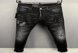 2 MEN Wash Cool Guy Jeans negro Clásico Moda Hombre Hip Hop Rock Moto Diseño casual para hombre Ripped Distressed Skinny Denim Biker Jean 108771139456