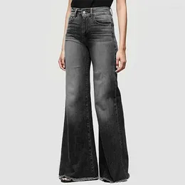 Jeans da donna Denim per tutte le stagioni Pantaloni svasati slim da ufficio eleganti Moda Vita media Streetwear Pantaloni casual a gamba larga Donna 30200