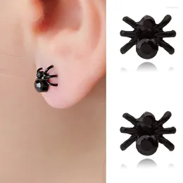 Stud Earrings 2023 Fashion 3D Funny Spoof Black Spider Ear Unique Punk Goth For Women Personality Gifts